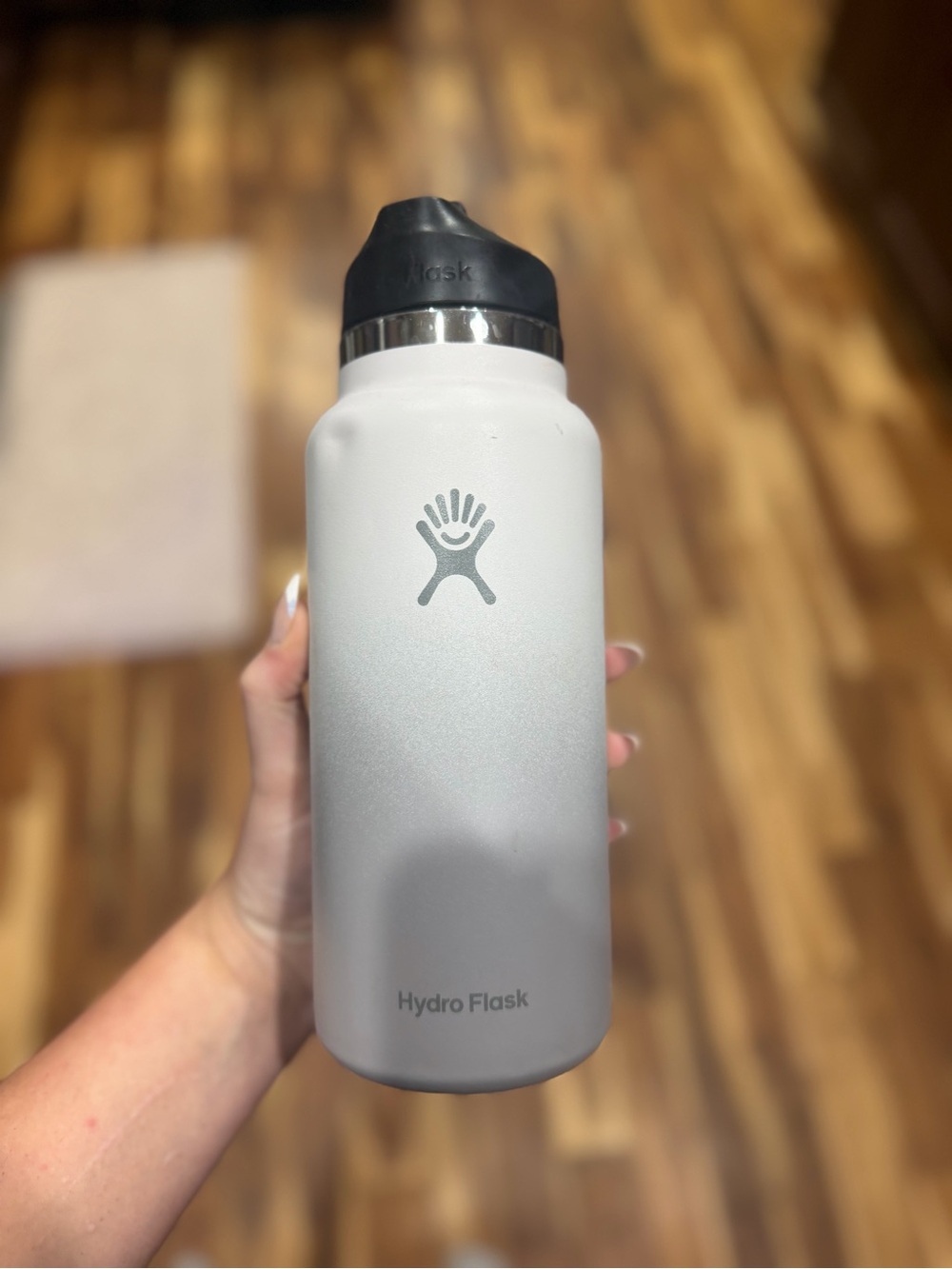 Hydro Flask White & Black Wide Mouth Water Bottle